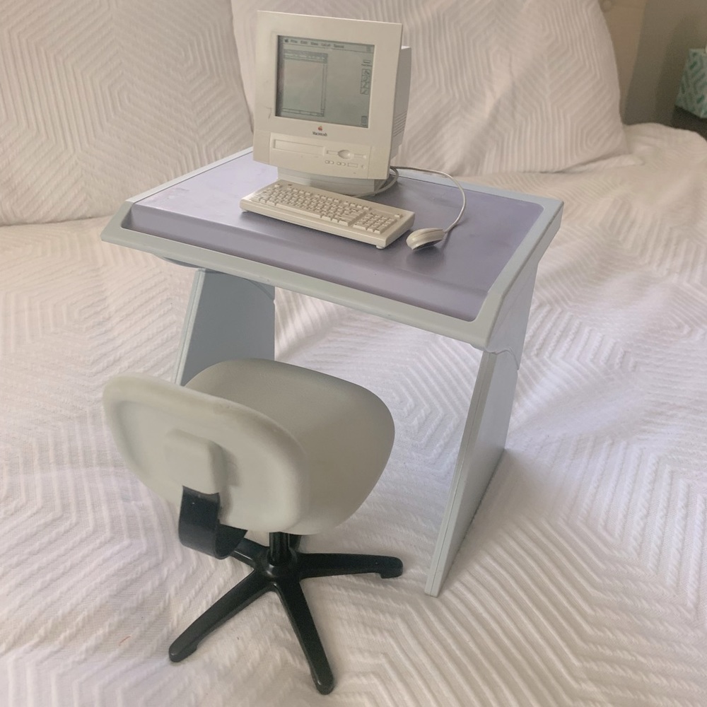 American Girl computer desk keyboard mouse Pleasant Company vintage set doll